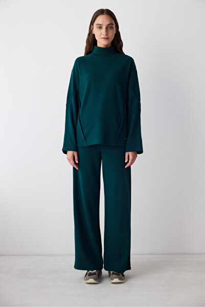 Penti Koyu Yeşil Boğazlı Mirko Sweatshirt - Saude Koleksiyonu