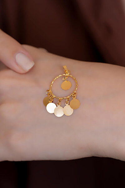 Bayar Gold 14 Ayar Altın Sade Pullu Kolye Ucu