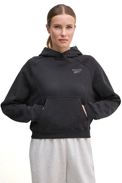 Reebok ICON ELEMENTS FT HOODIE Siyah Kadın Sweatshirt