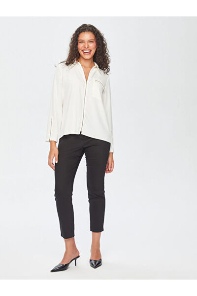 Faik Sönmez Fermuar Ve Zincir Nakış Detaylı Şık Gömlek 69293