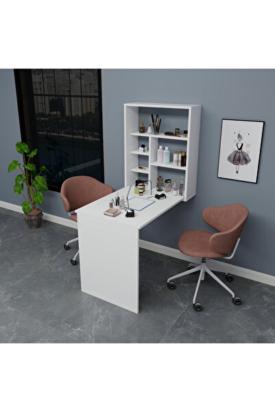 ARNETTİ Sedir Raflı Manikür Pedikür Masası, Beyaz - Sedir