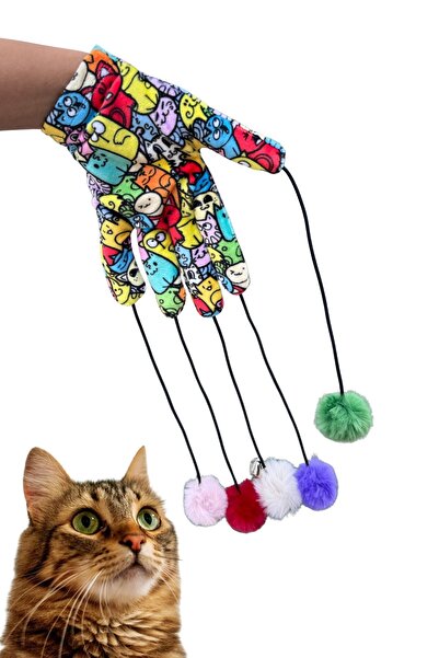 Miyav قفازات سحرية لصيد الأسماك على شكل قطة مع بوم بوم - لعبة قطة صوتية بنمط القطط