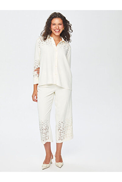 Faik Sönmez Delik İşli Uzun Kollu Şık Gömlek 69298