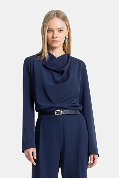 W Collection Dark Blue Long Sleeve Bluz