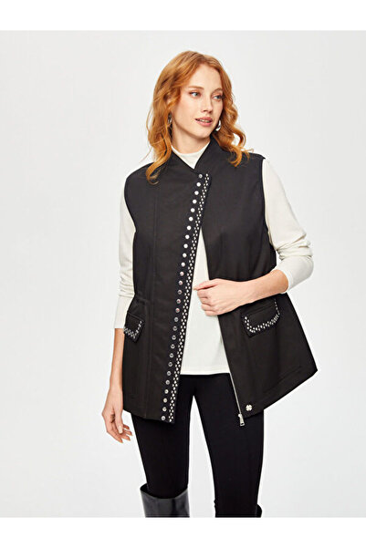 Faik Sönmez Troklu Şerit Detaylı Beli Tünelli İçi Kapitone Yelek 69451