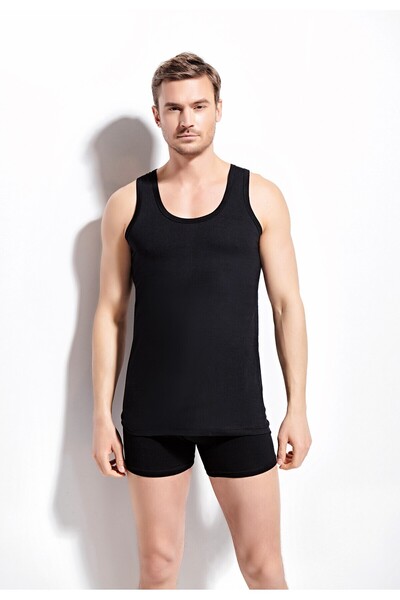 Kolcu 6 Pieces, 100% Cotton, Combed Cotton Men's Undershirts, Black