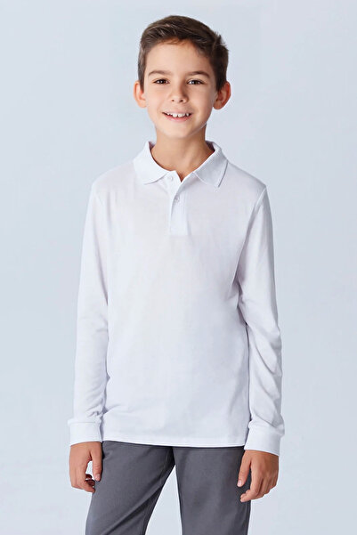 e-çocuk Σχολικό μπλουζάκι Unisex με μακρυμάνικο γιακά πόλο από βαμβάκι - 2309