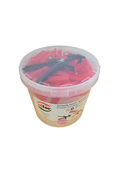 forderz Seramik Seviye Artı Seti-0.5 mm (500 Ad Seviye+100 Ad Takoz+1 Ad Pense) (1 Set/Kova)