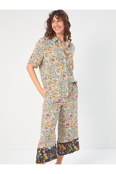 Faik Sönmez Çiçek Desenli Kısa Kollu Viskon Gömlek 68191
