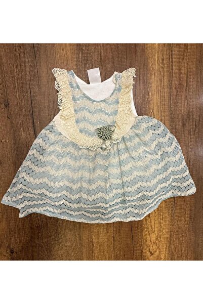 HappyMom Zikzaklı Tüllü Fırfırlı Kız Elbilse