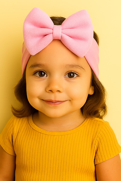 Eray Kids Girl's Padded Bow Detailed Casual Bandana 2-Piece Set (Ages 2-5)