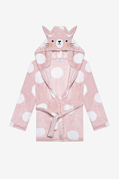 Penti Girl's Bunny Dusty Rose Pink Dressing Gown