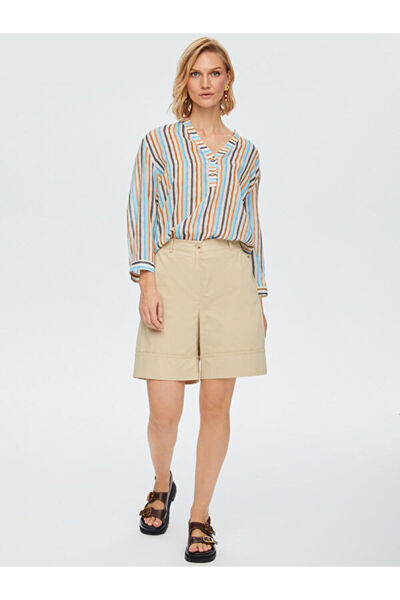 Faik Sönmez Duble Paça Safari Form Pamuk Şort 68571