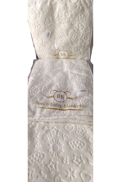 ŞMTSTYLE Krem Bebek Çocuk Battaniyesi, Kabartmalı Yumuşak Mevsimlik 90 X 110 ...