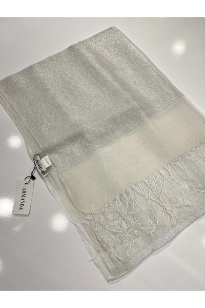 MERAM BUTİK شال أرماندا تول فضي 30% حرير - 14