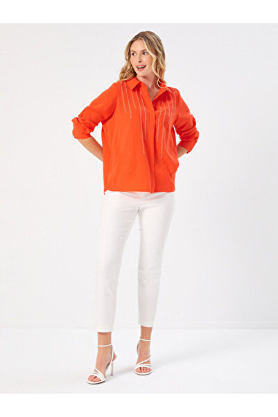 Faik Sönmez Punto Nakış Detaylı Modallı Gömlek 68399