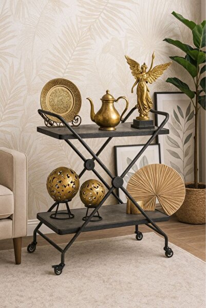 private house Modern Elegance Trolley Tea and Coffee Serving Trolley Grey