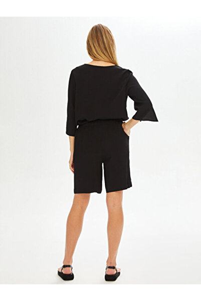 Faik Sönmez Degrade Nakış Detaylı Kendinden Dokulu Viskon Şort 68579