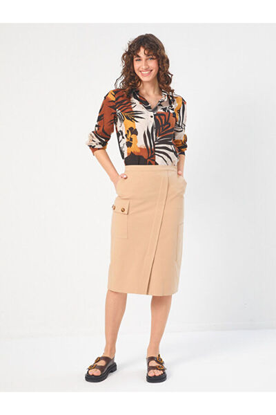 Faik Sönmez Kargo Cep Detaylı Pamuklu Etek 68350