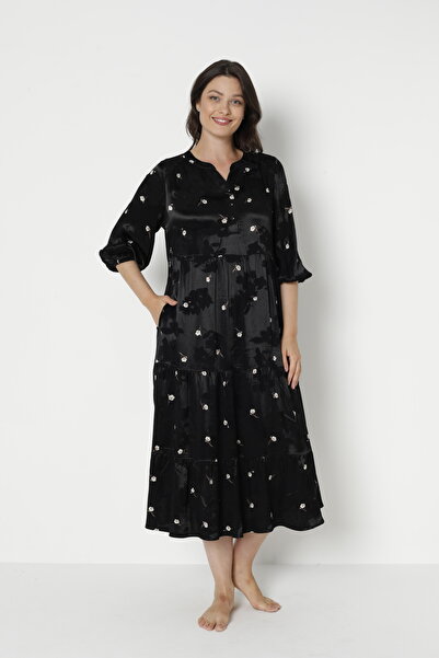 Juliet Deluxe Rochie cu model din țesătură din bumbac din satin jacquard pent...