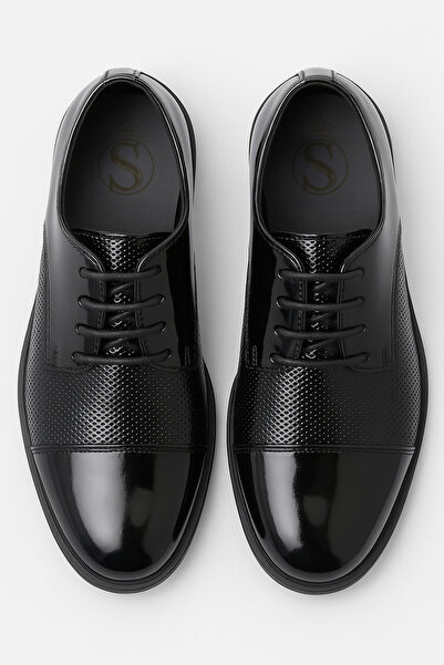 SIRRI Erkek Çocuk Rugan Klasik Desenli Parlak Ayakkabı