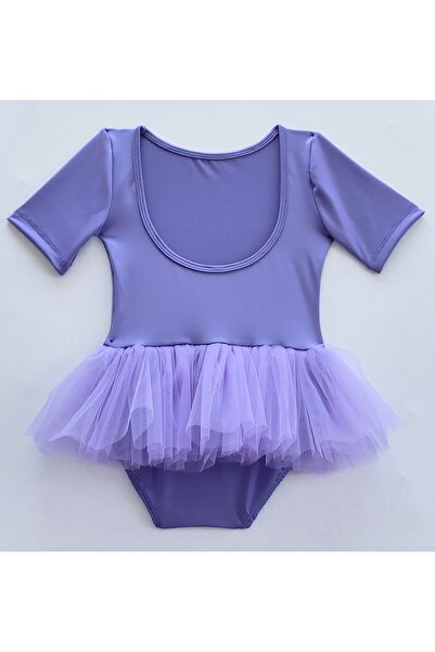 LULLY KİDS Kız Çocuk Lila Jimnastik ve Bale Tütü Etekli Mayo