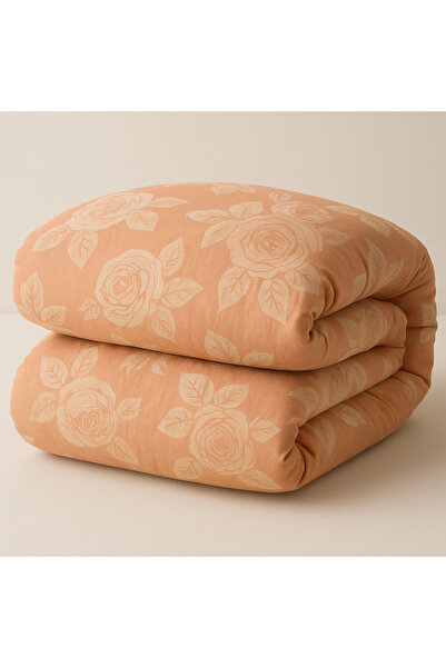 Boema Home Deco Winter duvet with goose down and feather, 160 x 200 cm, Pink with silver roses