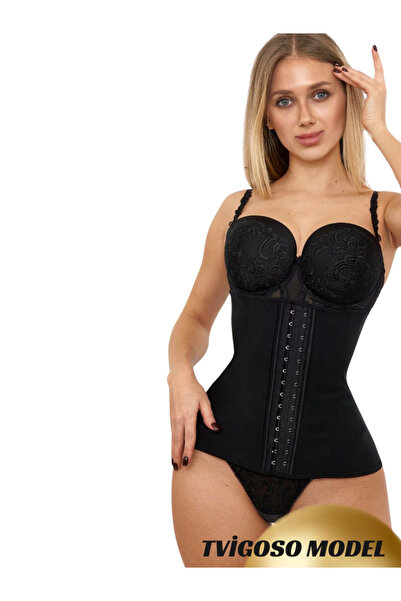 MİSTİRİK Tvigoso Model Bel Şekillendirici Ve Eğitmen Spor Korsesi 4 Kademeli Siyah Renk37