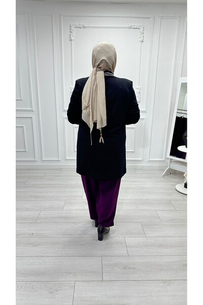 Sevda Kılınç PANTALONI SHALWAR DIN TĂBĂTĂ DE CREAȚI MĂRIME MARE