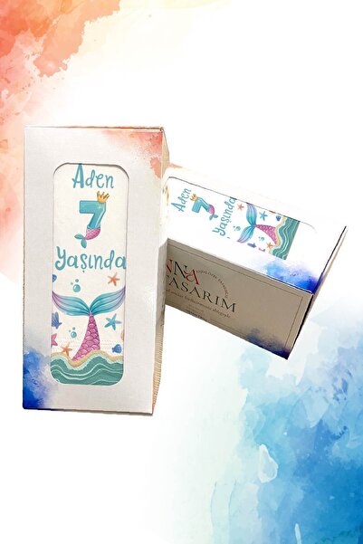 nna tasarım 50 Adet Kişiye Özel Isim Baskılı Deniz Kızı Doğum Günü Peçetesi(P129-50)