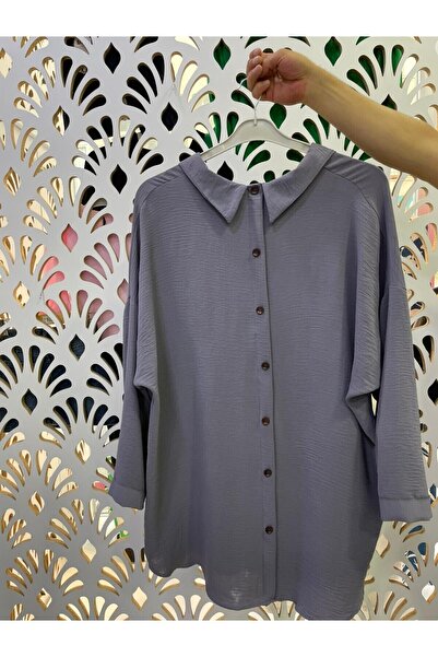 Sevda Kılınç Large Size Double Color Ayrobin Shirt