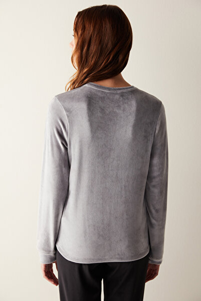 Penti Gri Fuzzy Sweatshirt Pijama Üstü