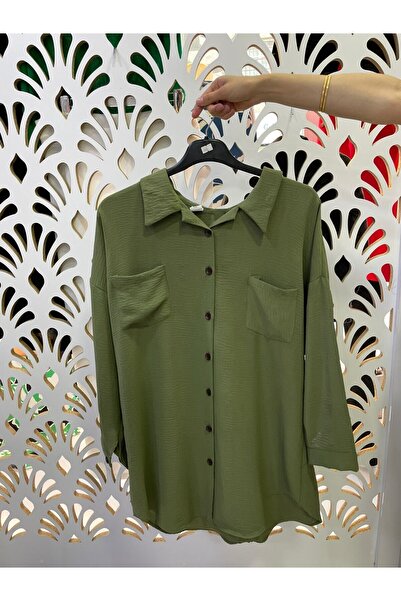 Sevda Kılınç Large Size Double Color Ayrobin Shirt