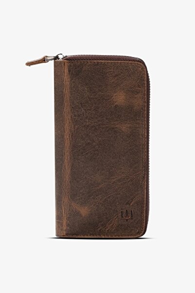Getto Deri Luis Fermuarlı Telefon Hazneli Deri Kişiye Özel İsim Baskılı Cüzdan