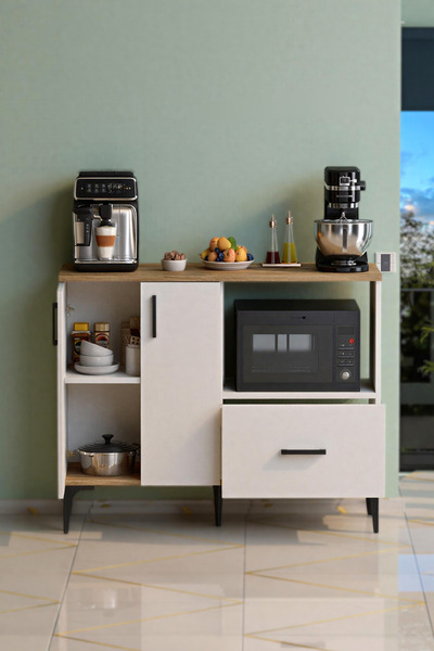 Moonlife Palvin 2 Kapaklı Tek Çekmeceli Çok Amaçlı Dolap Beyaz Çam