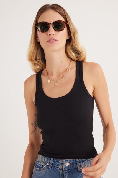 Tudors Women's Slim Fit Slim Fit U Neck Modal Fabric Black Body Undershirt