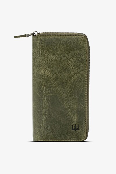 Getto Deri Luis Fermuarlı Telefon Hazneli Deri Kişiye Özel İsim Baskılı Cüzdan