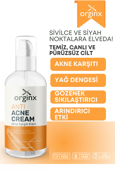 Orginx Face Up Arındırıcı Cilt Bakım Kremi – Siyah Noktaya Eğilimli Ciltler için 30 ml