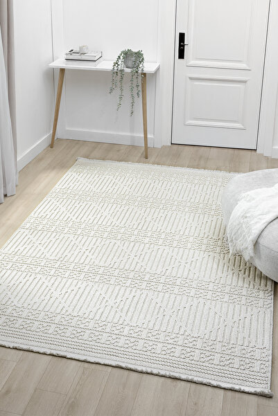 Fizy White Carpet Loop Sisal Carpet Modern Woven Living Room Living Room Rug 11868A