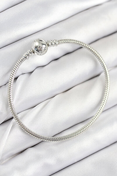 Lisinya Brass Charm Topcuk Model Silver Color Women's Bracelet - Tygoo