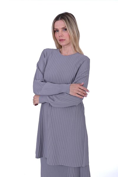 Invee Groove Knitwear Tunic Gray