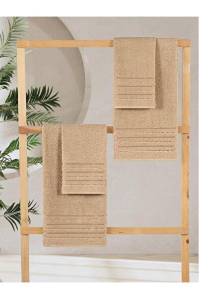 Acacia 4-комплект рушників для ванної кімнати - рушники для рук Висока якість Висока поглинаюча здатність Рушники Dora Bej - 70X140смx2 / 50x90смx2