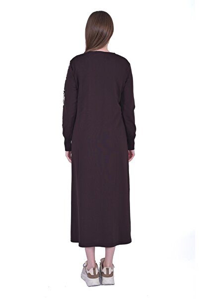 Invee Güldalı Triko Elbise KAHVE-BEJ