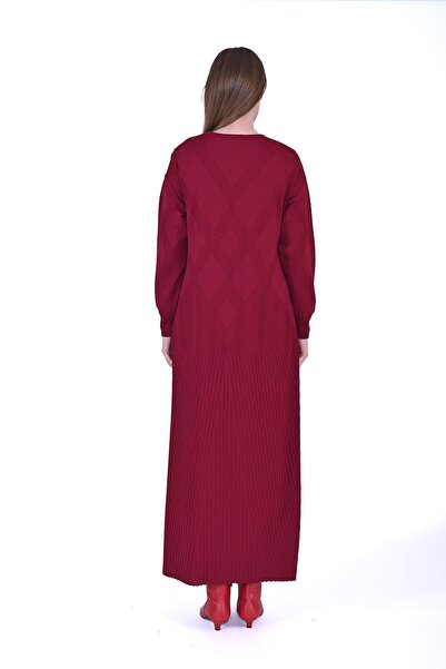 Invee Baklava Knitwear Dress Claret Red