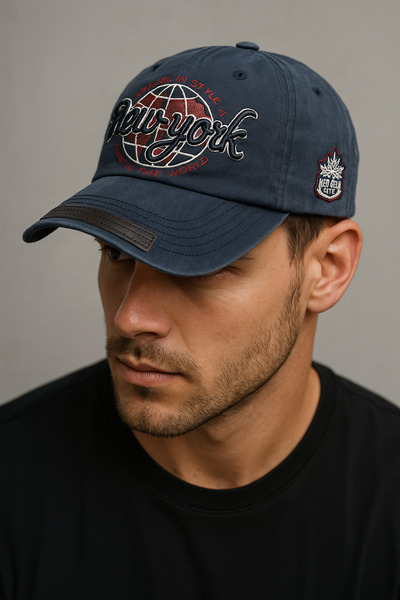 ZERAMİNE Eskitme Vintage Retro Cap Şapka Pamuklu