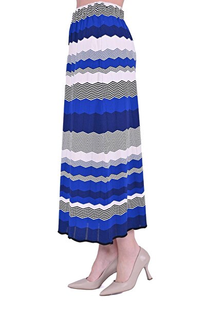 Invee Zigzag Knitwear Skirt Sax