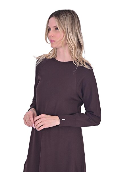 Invee Asimetrik Triko Tunik KAHVE