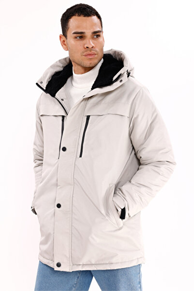 Montland Férfi kővel bélelt víz- és szélálló kapucnis télikabát és kabát & Parka