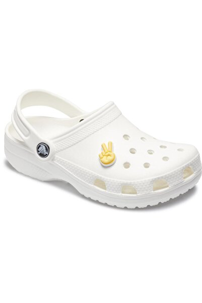 Crocs Jibbits Yellow Peace Hand Sign Shoe Slipper Ornament