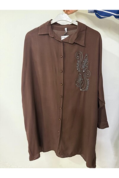 Sevda Kılınç Великий розмір Віскозна тканина Орхідея Сорочка